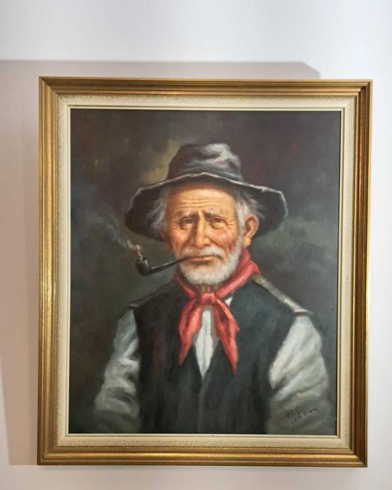 Obraz olejny na płótnie - Portret fajnego Dziadka