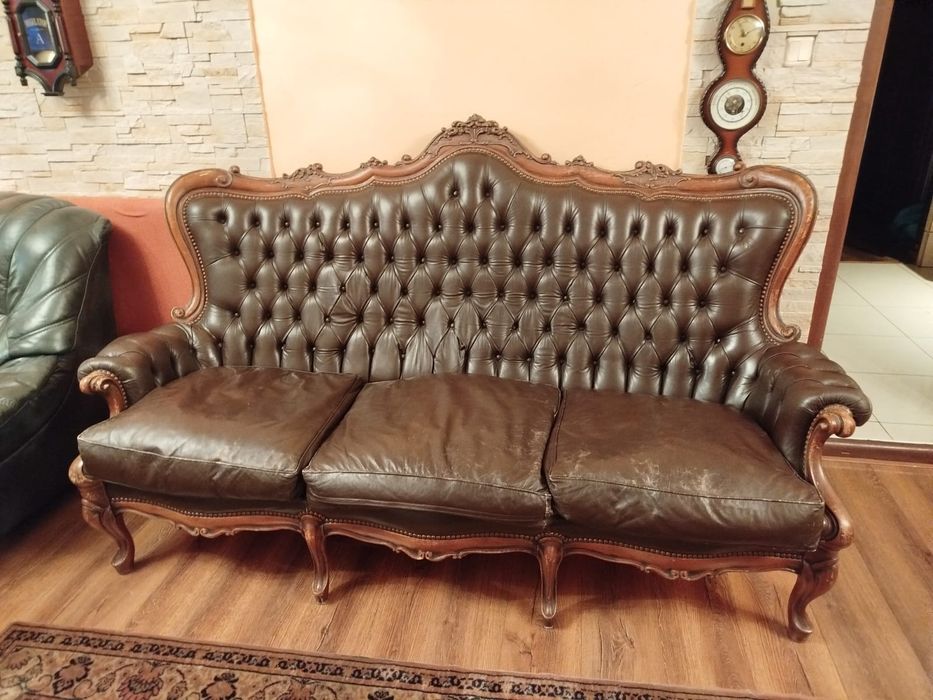 Kanapa skórzana kolor brązowy