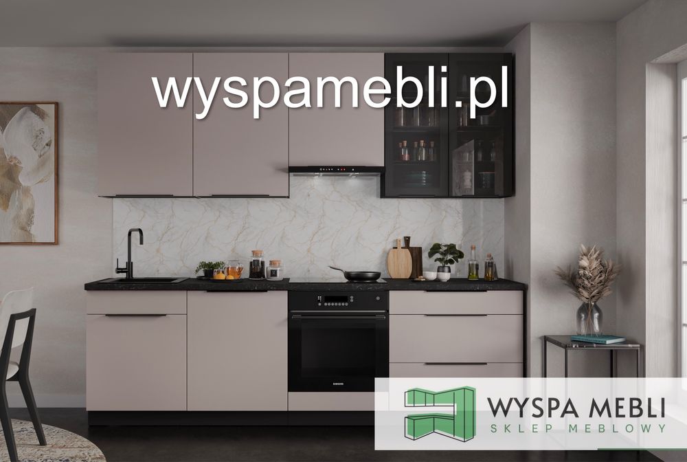 NOWA kuchnia meble kuchenne 260cm kaszmir czarny darmowa dostawa