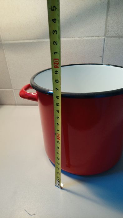 Garnek emaliowany wysoki 16 cm, kociołek węgierski
