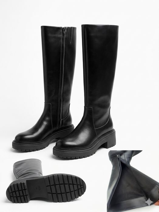 Botas ZARA em PELE (Cano Alto) – Tam. 39 – NOVAS