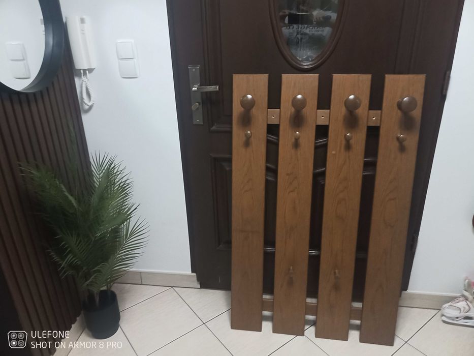 Wieszak na ubrania z drewna lite drewno piękny duzy