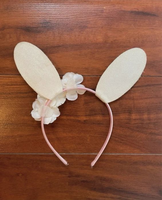 Bandelete criança com orelhas coelho e flores - carnaval