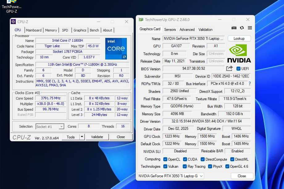 Ігровий ноутбук MSI Katana GF 66, RTX 3050TI I7-11800H