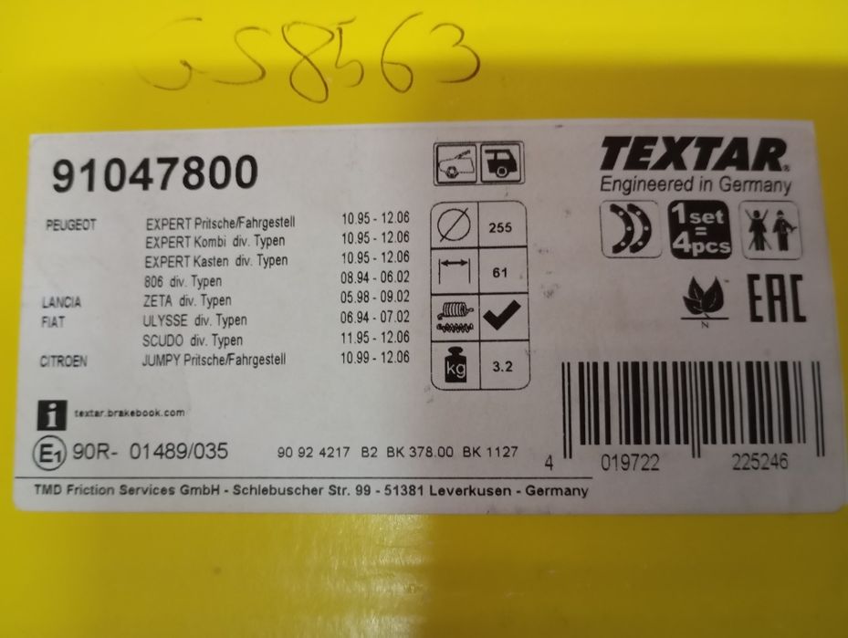 Calços de travões traseiros