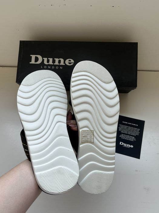 Męskie brązowe klapki skórzane dune 41