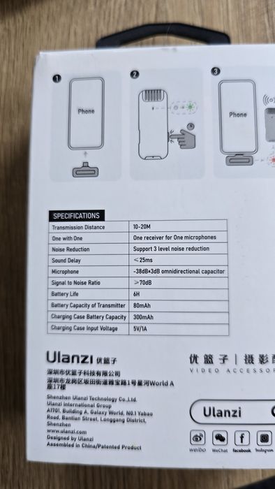 Mikrofon krawatowy Ulanzi J11 - do vlogów, rolek, filmów, nagrań