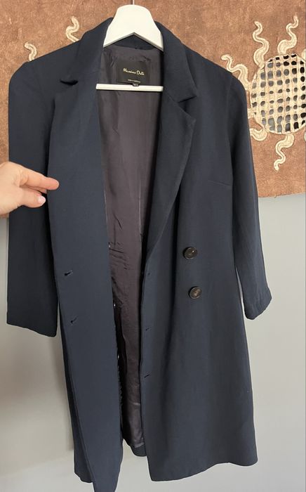 Massimo Dutti krótka sukienka żakiet granat 34 XS 36 S