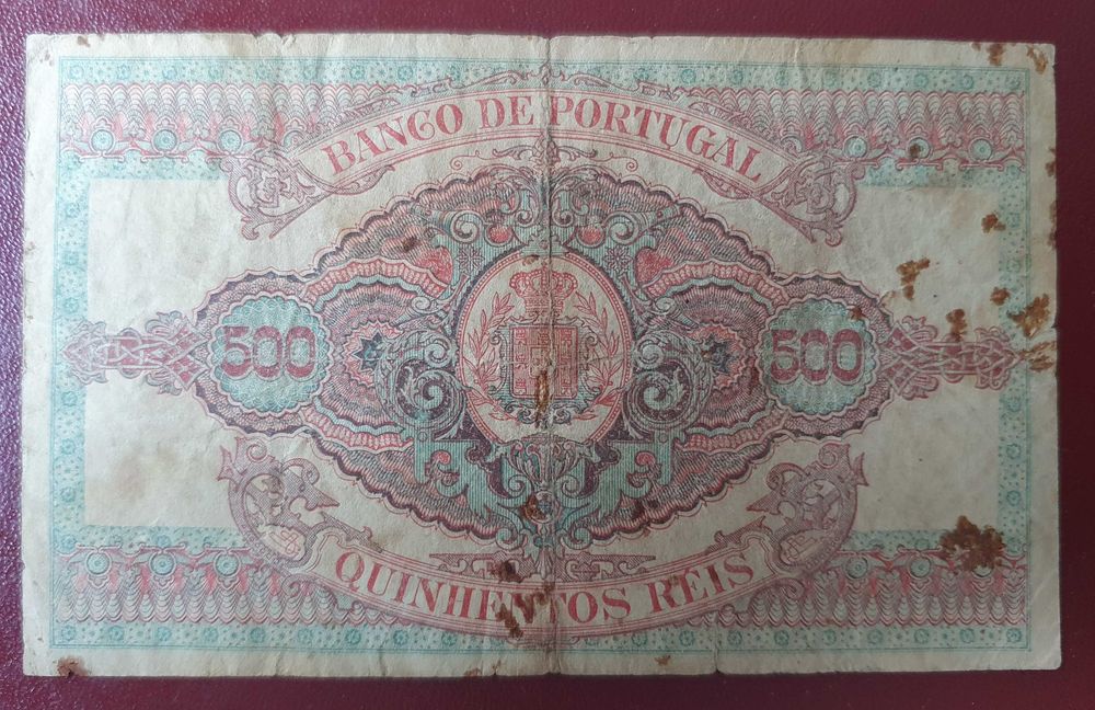 Nota de 500 Réis do Banco de Portugal 1899 - RARA