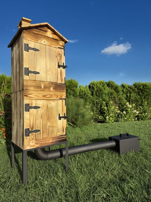 Wędzarnia drewniana, ogrodowa,wędzarnik,wędzarka  podwójna XXL. 180cm