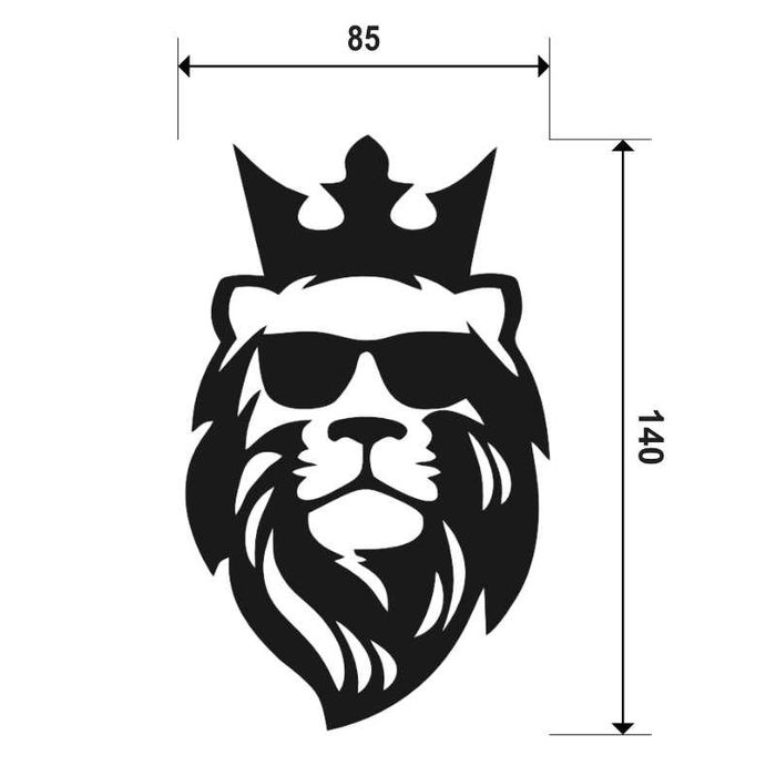 Naklejka LION KING, KRÓL LEW - 14x8cm - na telefon, laptop, samochód