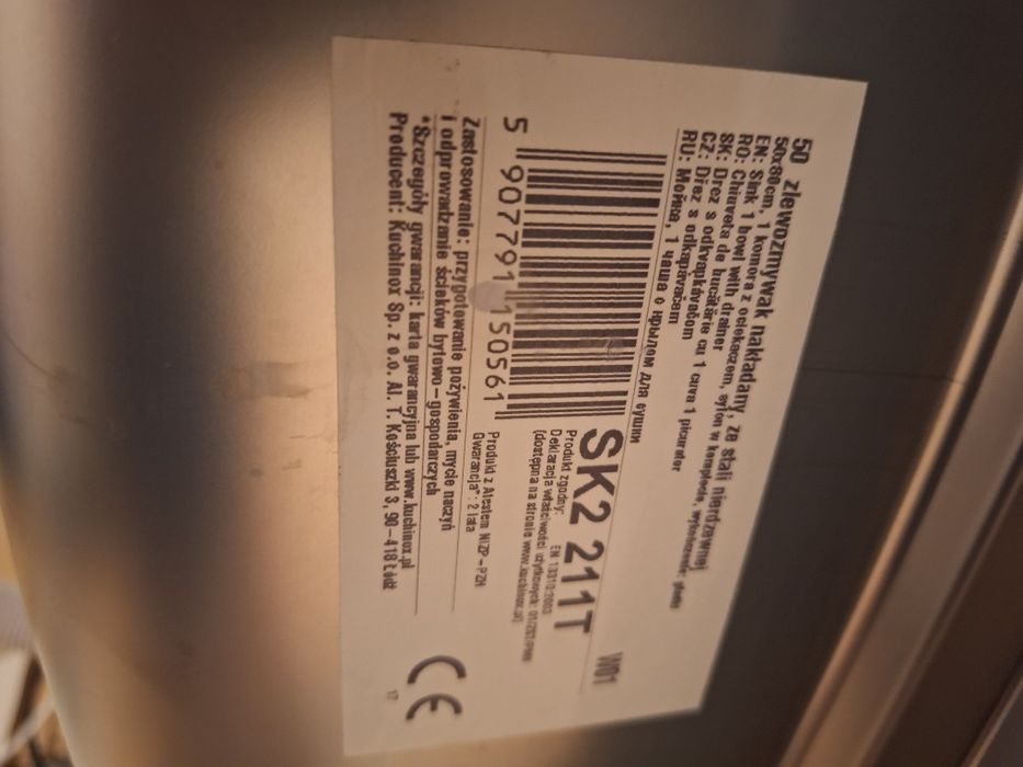 Zlewozmywak jednokomorowy z ociekaczem