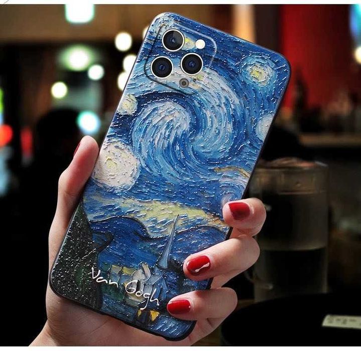 Etui na telefon iPhone XR, 11, 12, 13, statua David,Mona Lisa,Van Gogh
