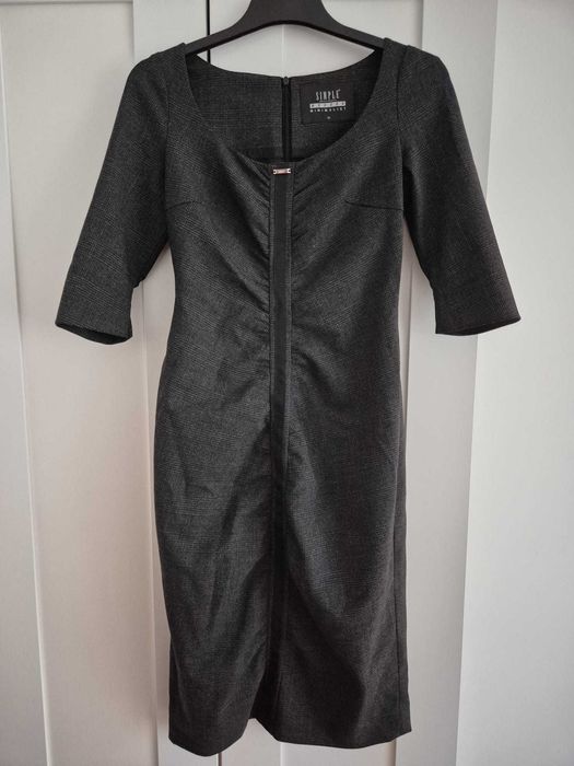 Simple szara elegancka sukienka