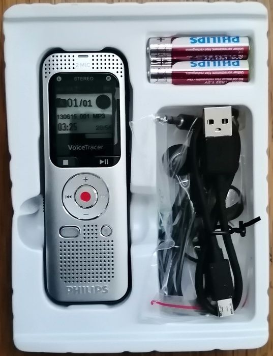 Gravador de voz digital Philips DVT2015- novo, 3 anos de garantia