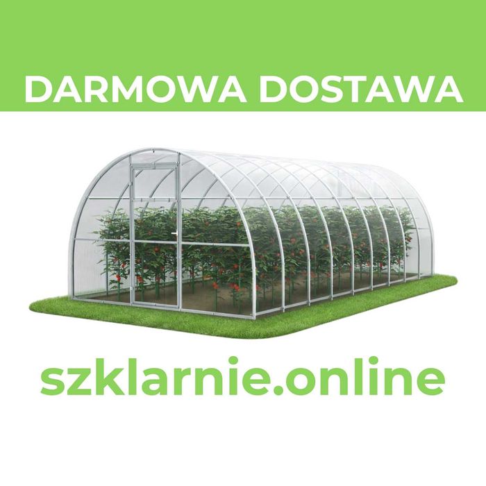Szklarnia z poliwęglanu Tunel 3x2-12m profile 20x40 POLIWĘGLAN 3-6mm