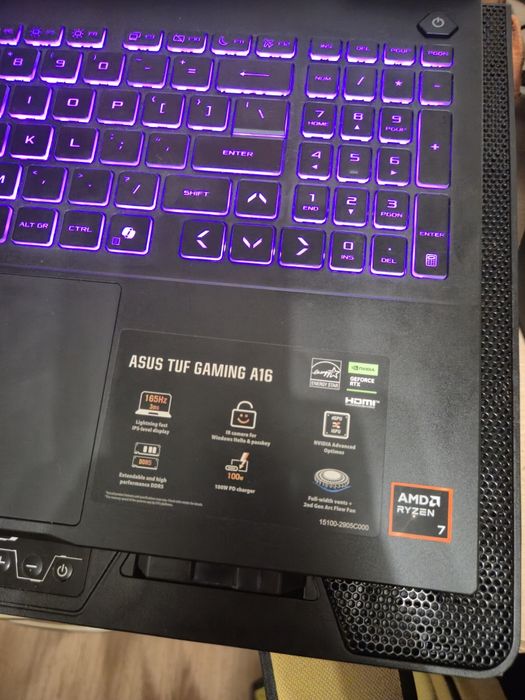 Laptop asus tuf gaming a16+RTX5060 110w