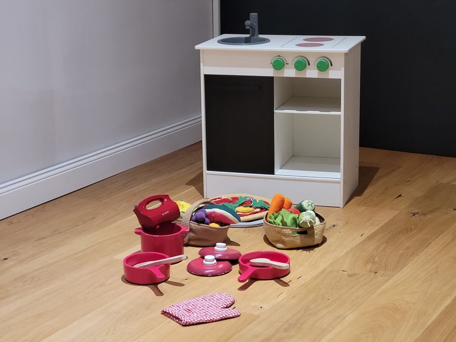 -55% Drewniana kuchnia i naczynia - Ikea + Melissa & Doug - garnki, ko