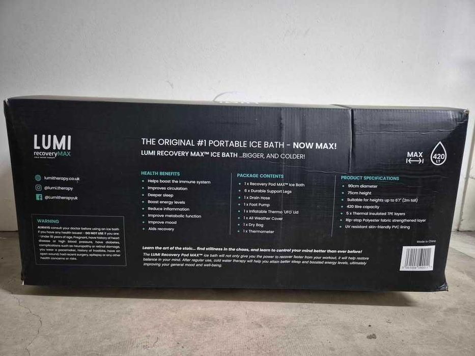Banheira de Gelo Lumi Recovery MAX (420L)
