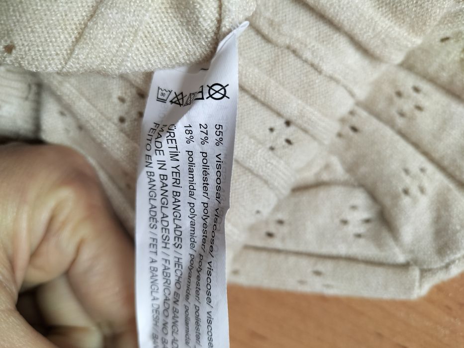 Vestido malha beje comprido Lefties novo