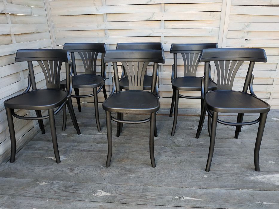 Krzesła czarne Thonet Fameg wachlarz radomsko 25szt