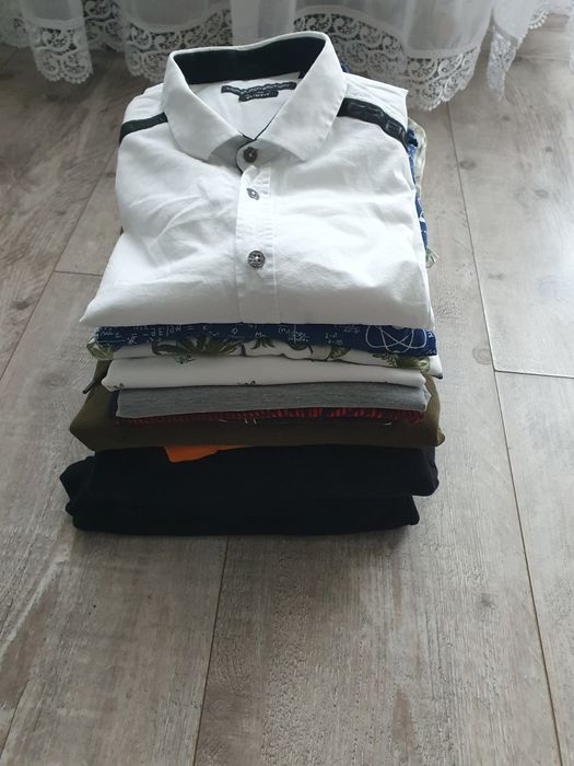 Zestaw ubrań męskie chłopięce bluza koszula t-shirt  polo.