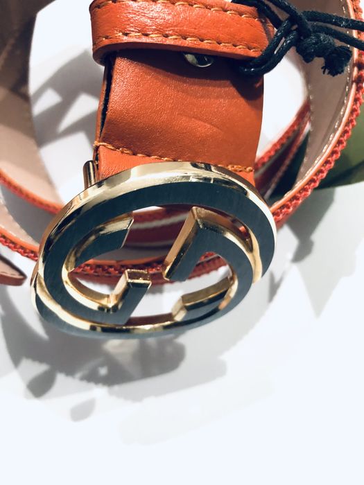 Pasek skora naturalna Gucci Boss orange