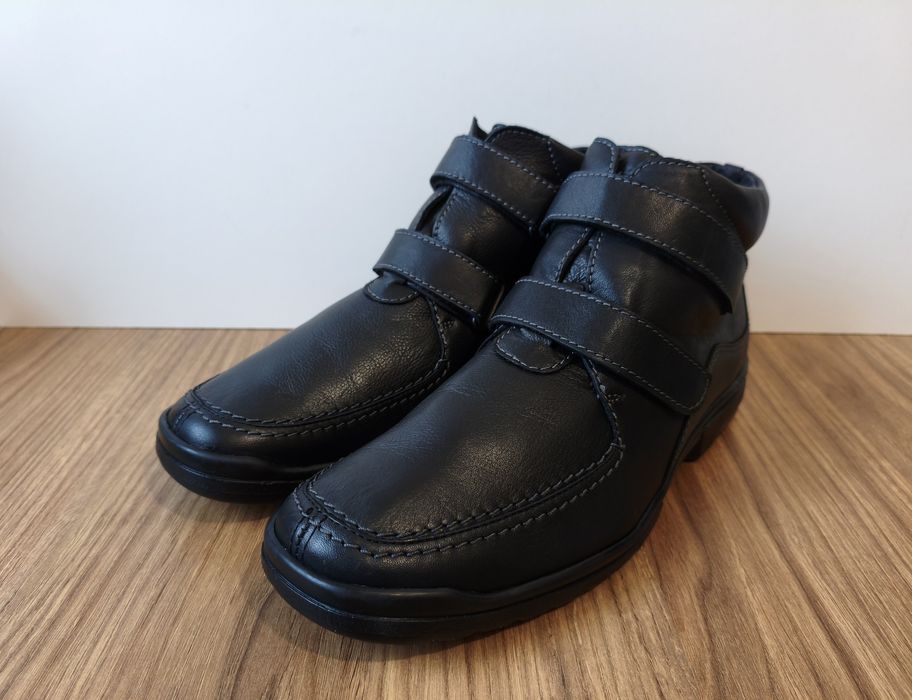 Buty Vitaform półbuty skórzane męskie na rzepy czarne r. 42 28cm