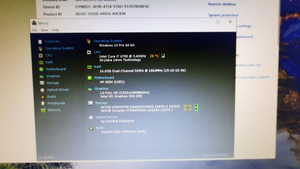 Pç HP 600G2 6ªG|i7.6700-3.4Ghz|16G|SSD512G+HDD500G|Wifi+BT|W11