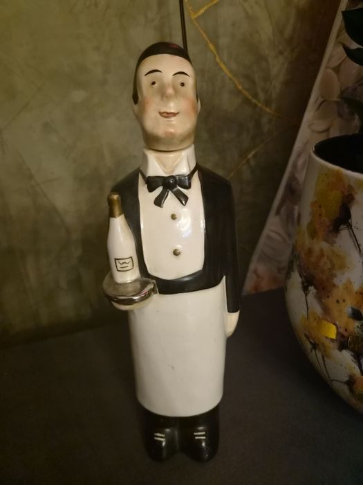 Unikat! Stara figurka karafka Kelner Art Déco ok. 1924 r. Porcelana