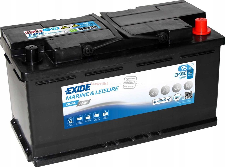Akumulator EXIDE DUAL AGM EP800 12V 95Ah 850A
