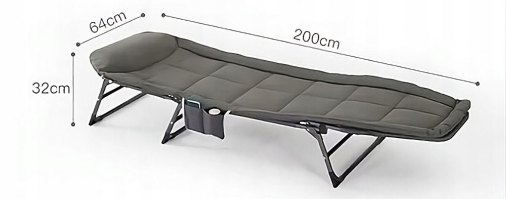 Łóżko Karpiowe Polowe Wędkarskie Lekkie Materac Leżak Regulowany Mocne