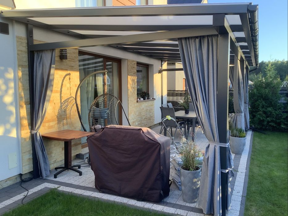 Zadaszenie tarasu, wiata garażowa, pergola, zabudowa szklana.