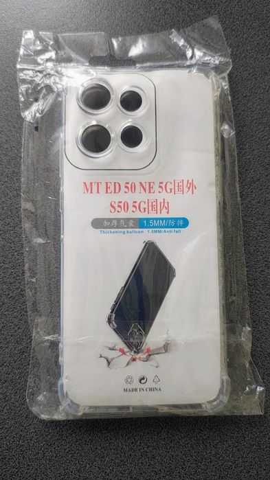 Etui silikonowe Motorola s50 5G nowe, przeźroczyste, wzmocnione ranty