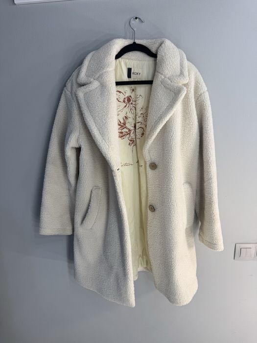 Жіноче пальто Roxy teddy / шерпа, молочне, M/L