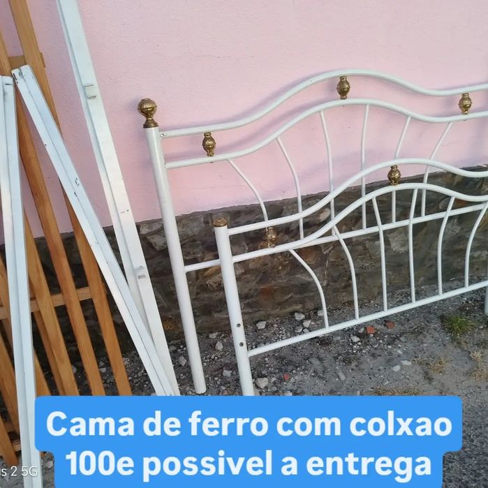 Cama de casal de ferro  com colxao