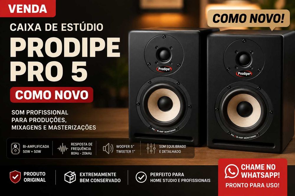 Monitores de Estúdio Prodipe Pro 5 - Par - Como Novos