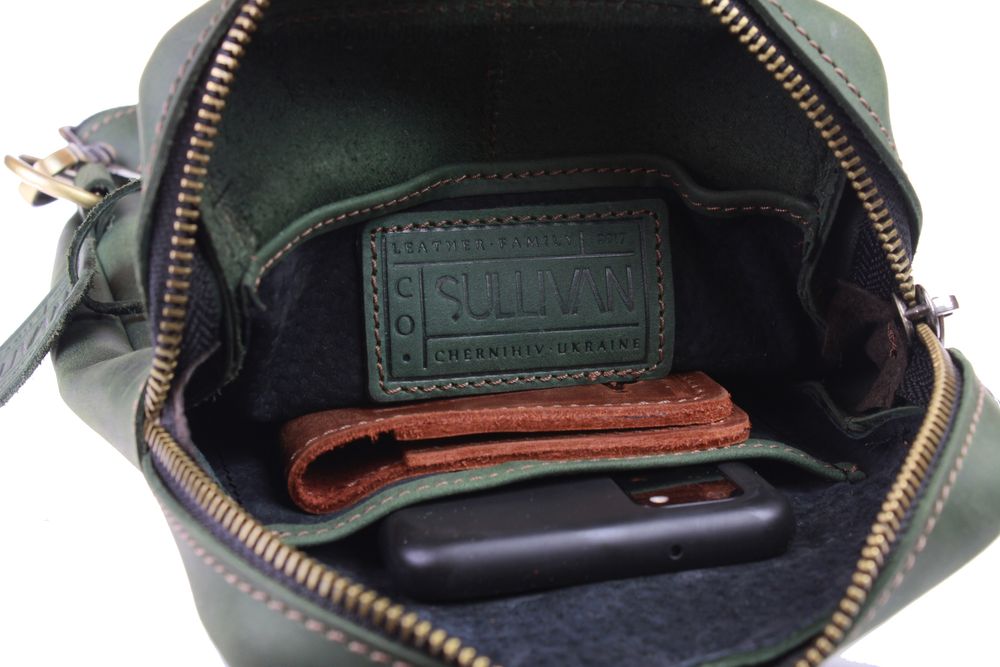 Сумка чоловіча слінг на плече бананка sms13-6(28) зелений