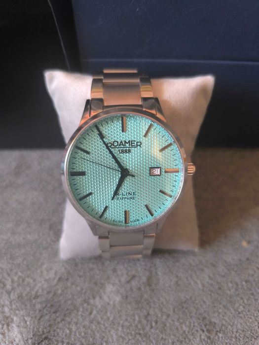 [NOWY] Szwajcarski Zegarek Roamer R-Line Classic Tiffany Blue 718833 BOX