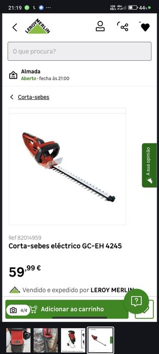 Triturador elétrico e corta-sebes