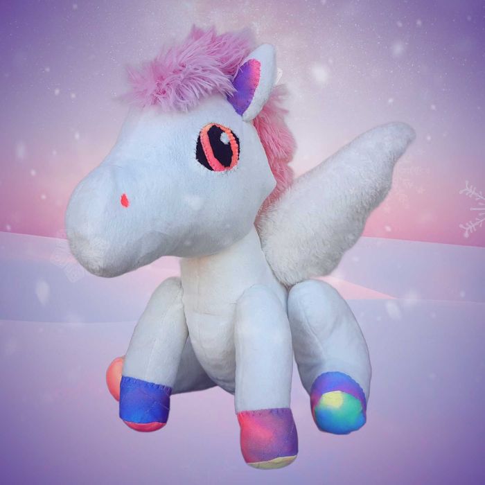 Tęczowy pegaz kucyk jednorożec rękodzieło