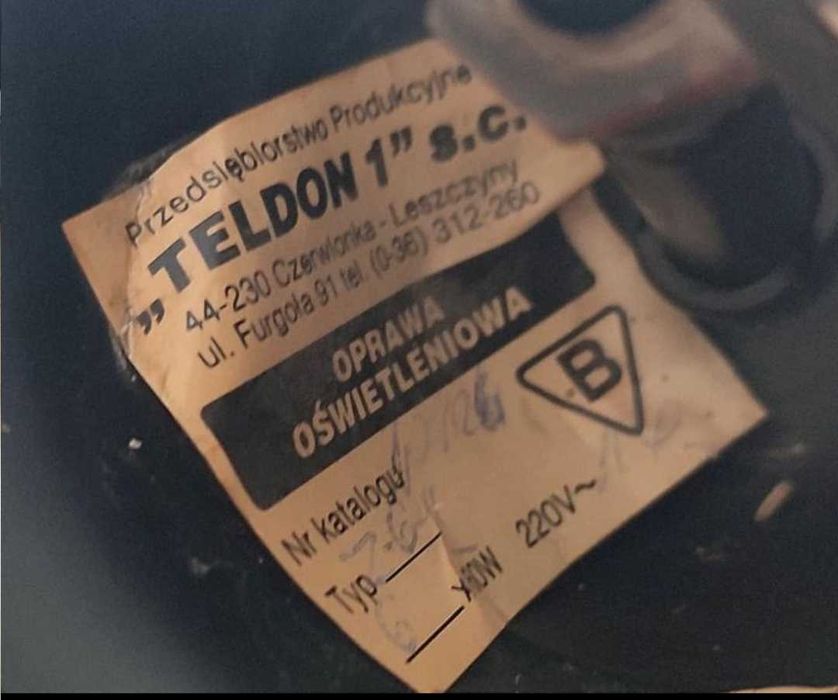 Żyrandol lampa sufitowa Teldon 1 czarna okrągłe klosze PRL