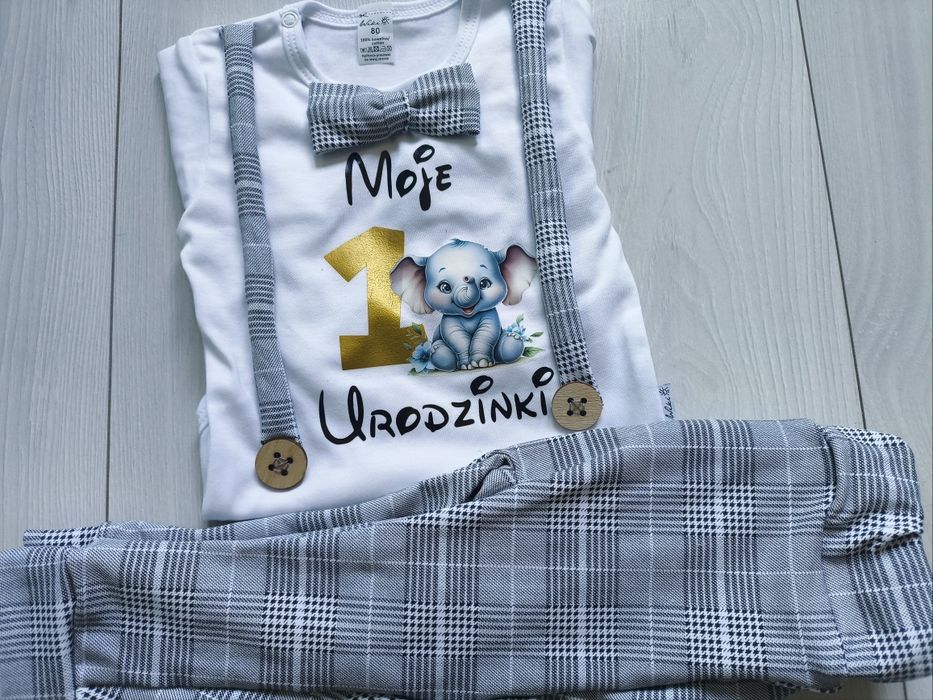 Komplet na roczek chłopca pierwsze urodzinki