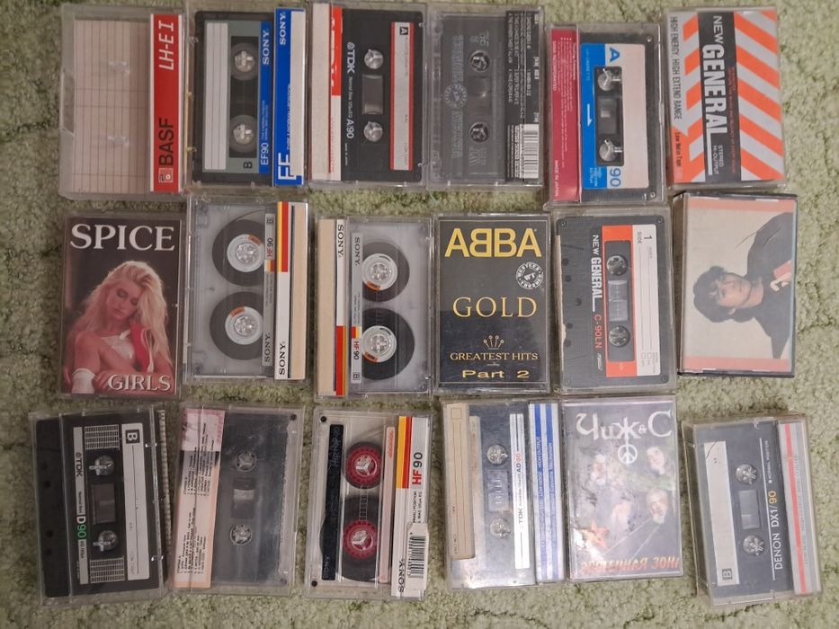 Аудиокассеты Denon, Maxell, Sony, Basf, AGFA, TDK, norm crome