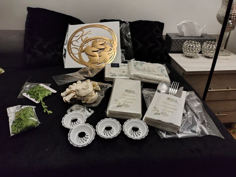 Etui na sztuce, serwetki,balony, Komunia