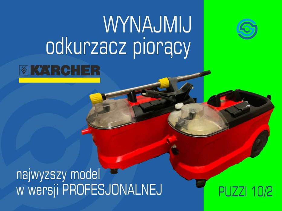 Odkurzacz piorący wynajem Karcher PUZZI 10/2 pranie tapicerki parownic