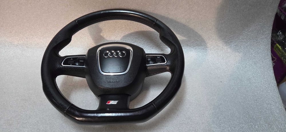Kierownica skórzana + poduszka Audi A4 B8 S-Line ścięta kpl