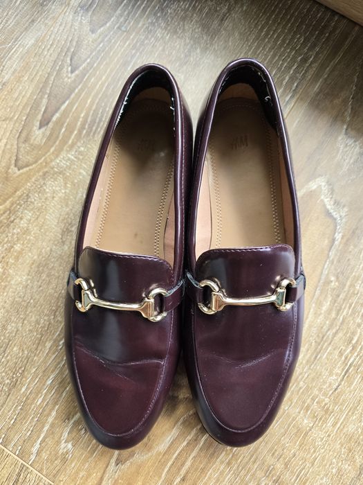 Mokasyny burgundowe rozm 37 H&M