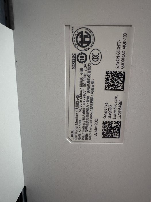 Монітор Dell s2722dc ремонт або запчастини