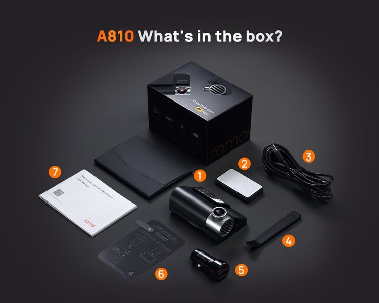 Відеореєстратор Xiaomi 70mai Dash Cam 4K A810  + задня камера